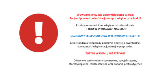 Unikaj wizyt w ośrodku zdrowia – nie ryzykuj!