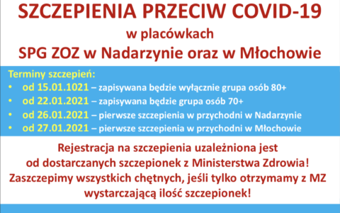 Startujemy z zapisami na szczepienia przeciwko COVID-19