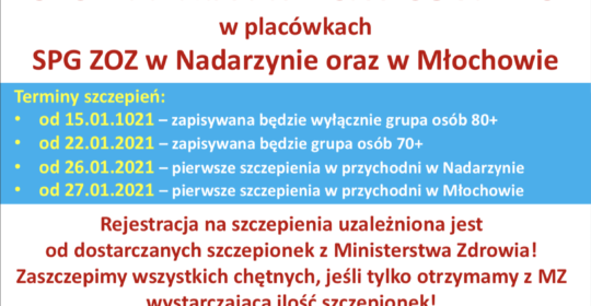 Startujemy z zapisami na szczepienia przeciwko COVID-19