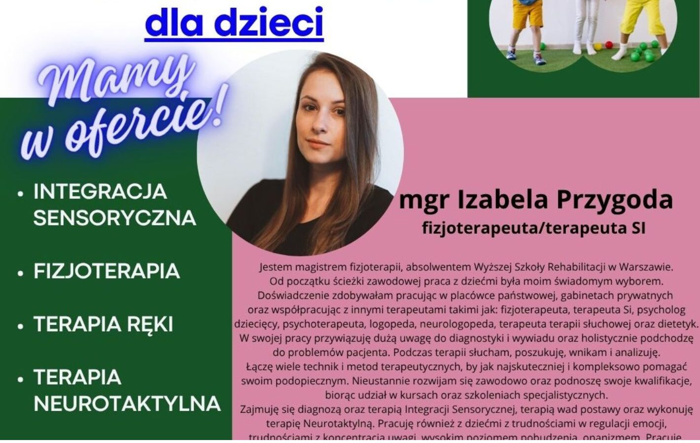Integracja sensoryczna i fizjoterapia dla dzieci